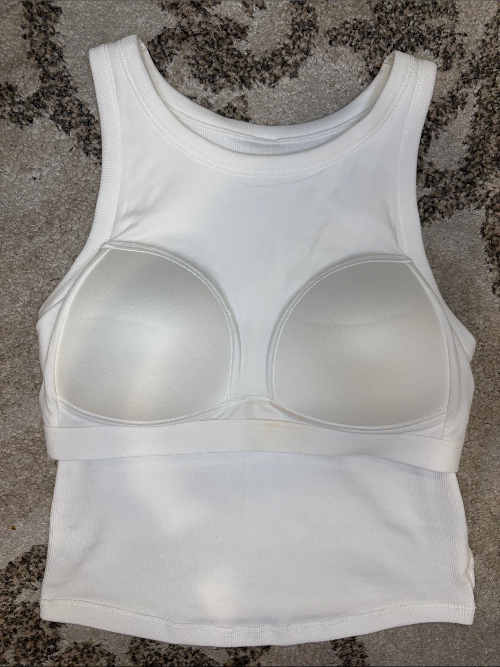 Uniqlo Cotton Crew Neck Sleeveless Bra Top In White Medium — image 3 of 6